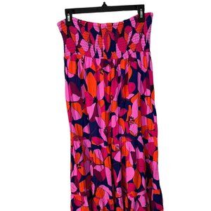 Abel Label Anthropologie Convertible Smocked Floral MIDI Dress Maxi Skirt
